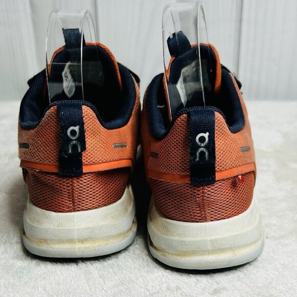 On Cloud Sneakers Boys Sz 3 Orange Mesh Strappy Athletic Running Unisex - Picture 5 of 7